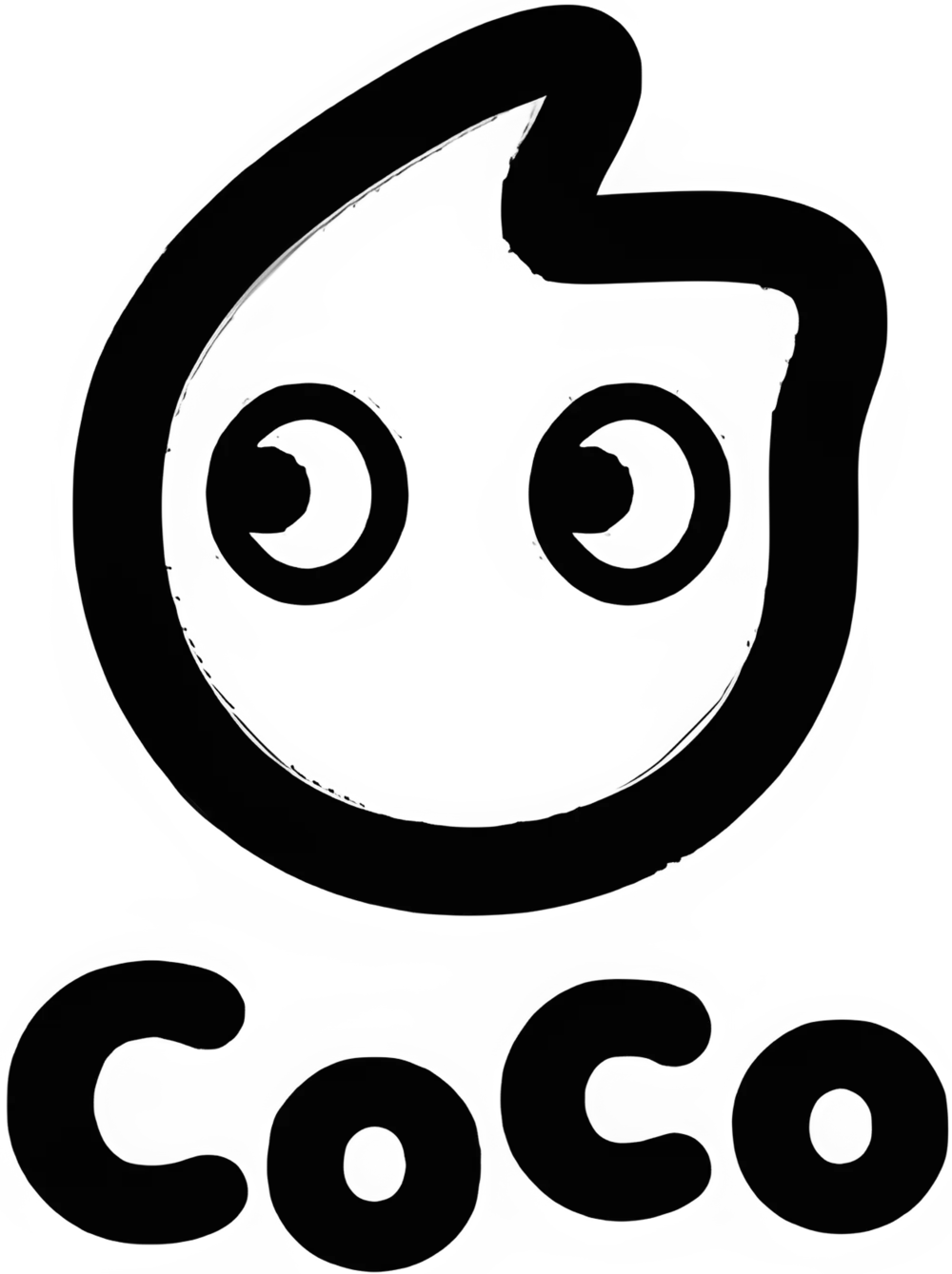 Interior Design - Logo of CoCo featuring a stylized character with spiral eyes and the name 'CoCo' below it. Dexign Matter Studio