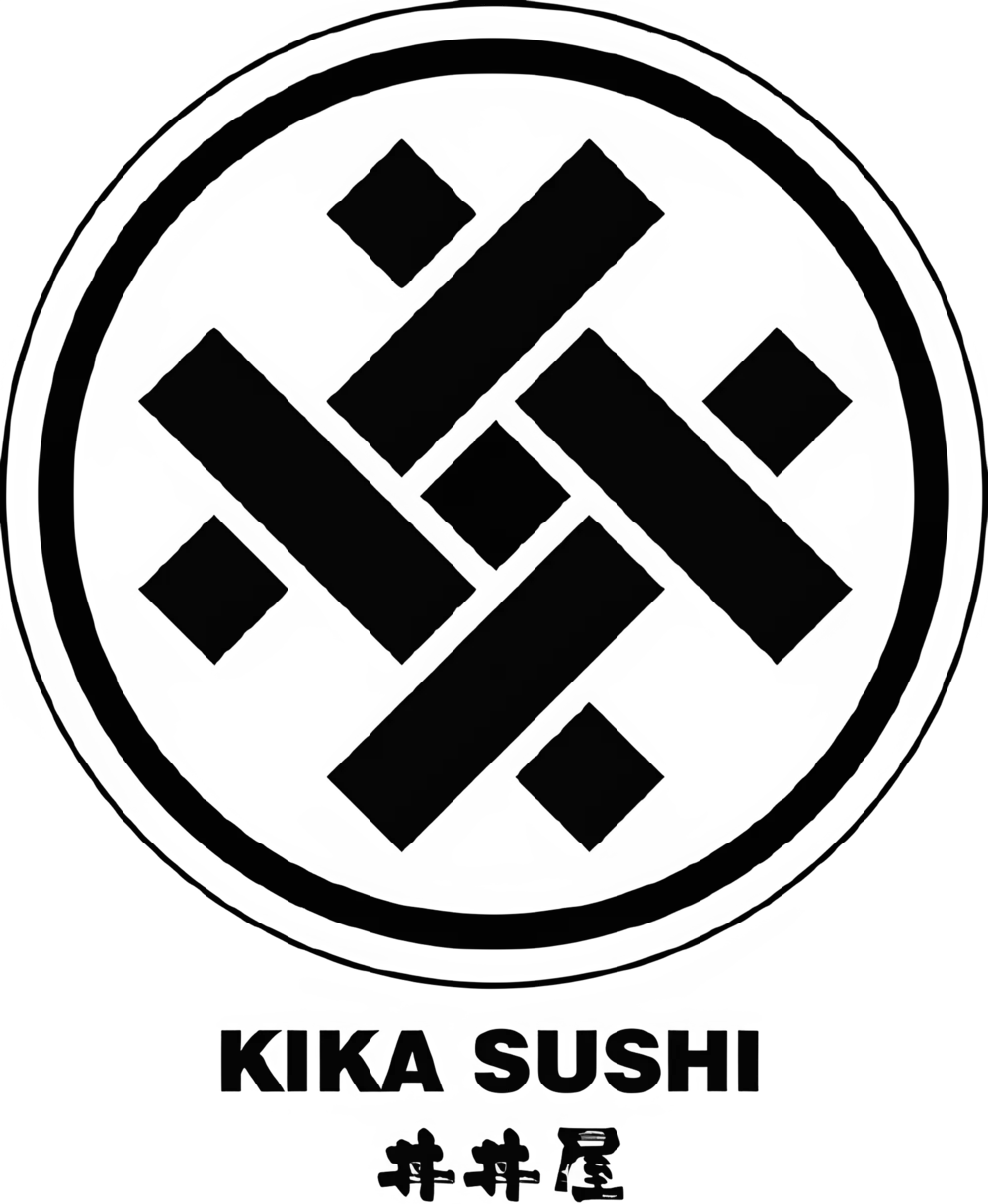Interior Design - Logo of KIKA Sushi featuring a geometric design with the name KIKA SUSHI below. Dexign Matter Studio