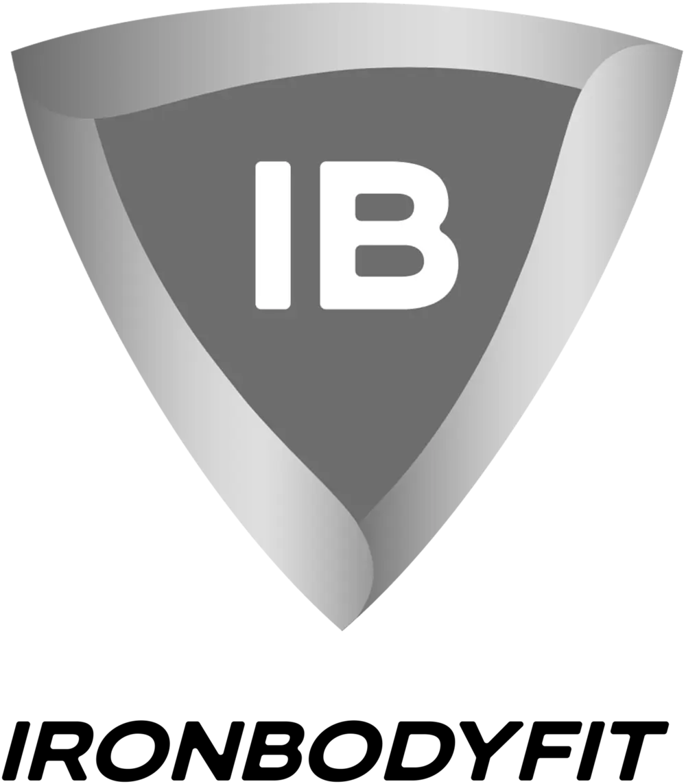 Interior Design - Logo of Iron Bodyfit featuring a shield shape with the letters IB in white. Dexign Matter Studio
